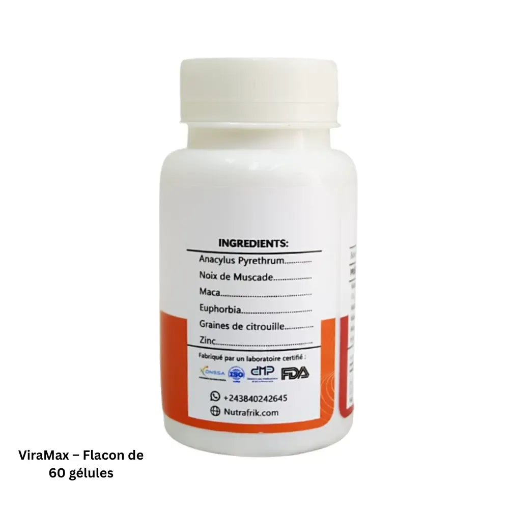Viramax NUTRAFRIK, traitement de faiblesse sexuelle
