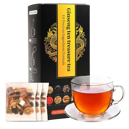 Thé Ginseng Ten Treasure – Cure Détox Royale (10 Ingrédients Naturels)
